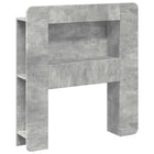 Headboard cabinet with storage Concrete grey Engineered wood