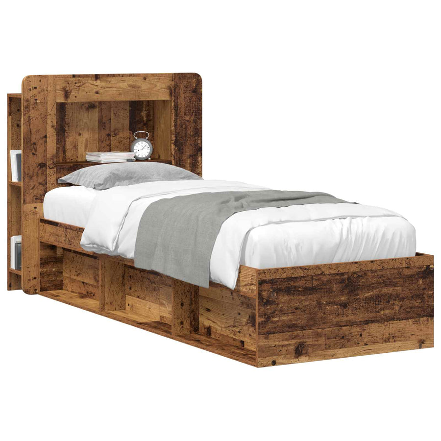 Hoofdbordkast met opslag Oud hout Geconstrueerd hout