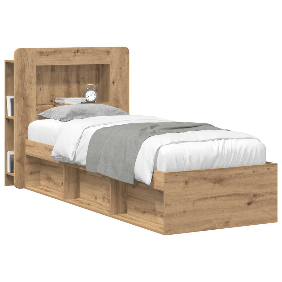 Hoofdbordkast met opslag Artisanaal eiken Geconstrueerd hout