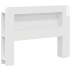 Headboard Cabinet with Storage High Gloss White Engineered Wood