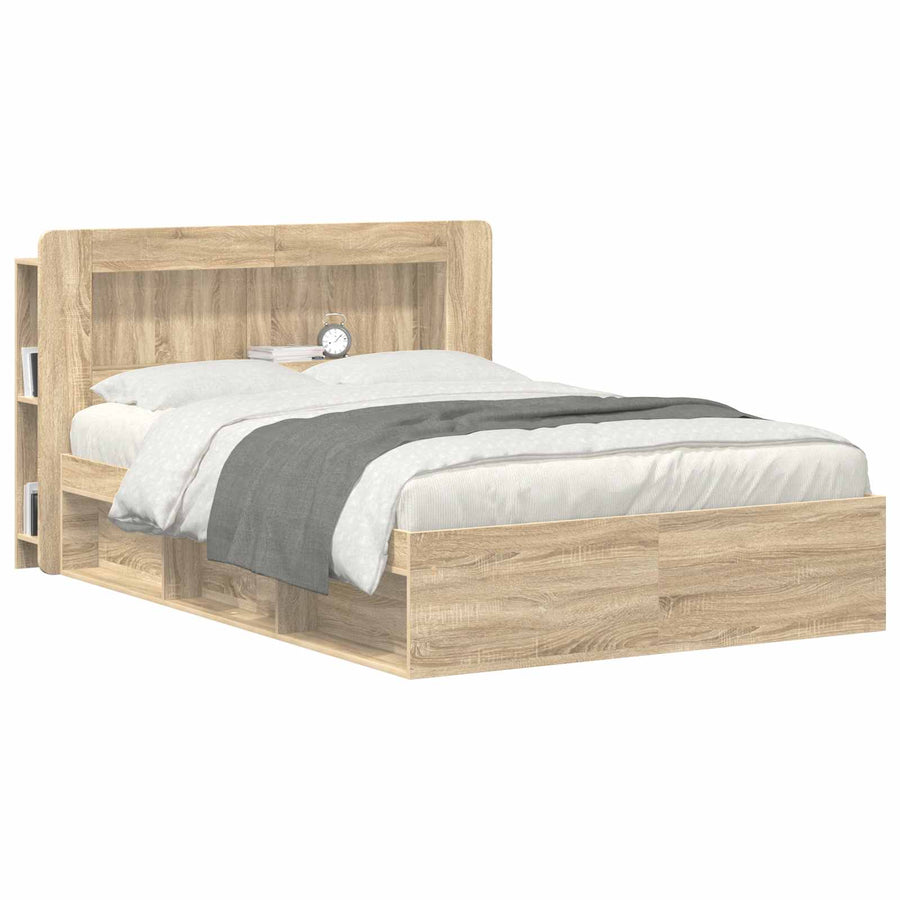 Hoofdbordkast met opslag Sonoma Eiken Geconstrueerd hout