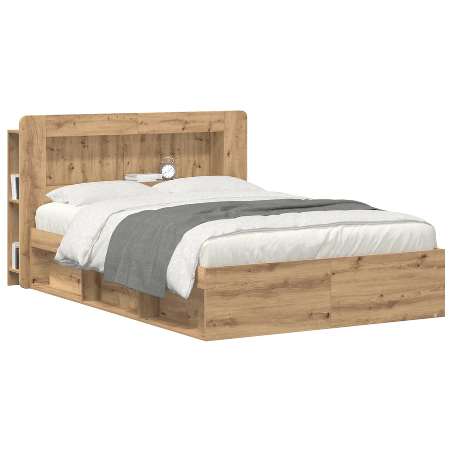 Hoofdbordkast met opslag Artisanaal eiken Geconstrueerd hout