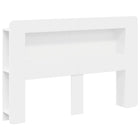 Headboard Cabinet with Storage White Engineered Wood