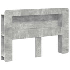 Headboard cabinet with storage Concrete grey Engineered wood