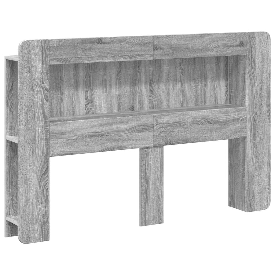 Hoofdbordkast met opslag Grijs sonoma Geconstrueerd hout