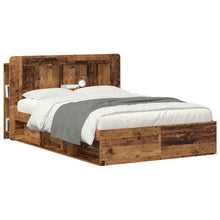 Hoofdbordkast met opslag Oud hout Geconstrueerd hout