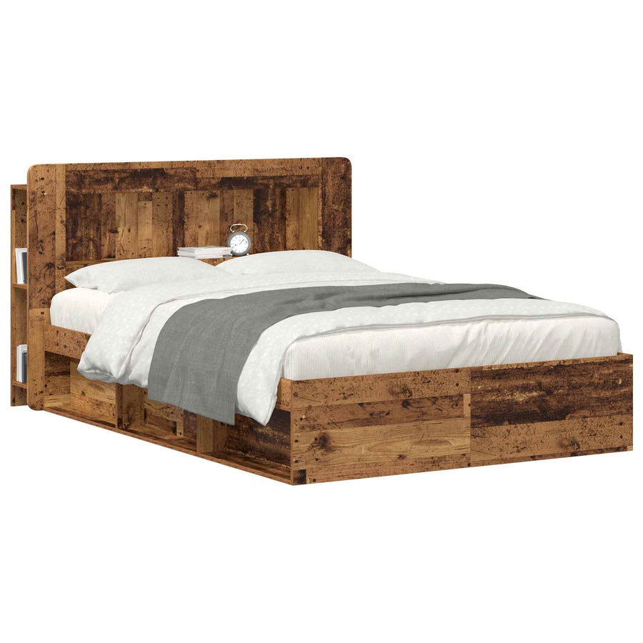 Hoofdbordkast met opslag Oud hout Geconstrueerd hout