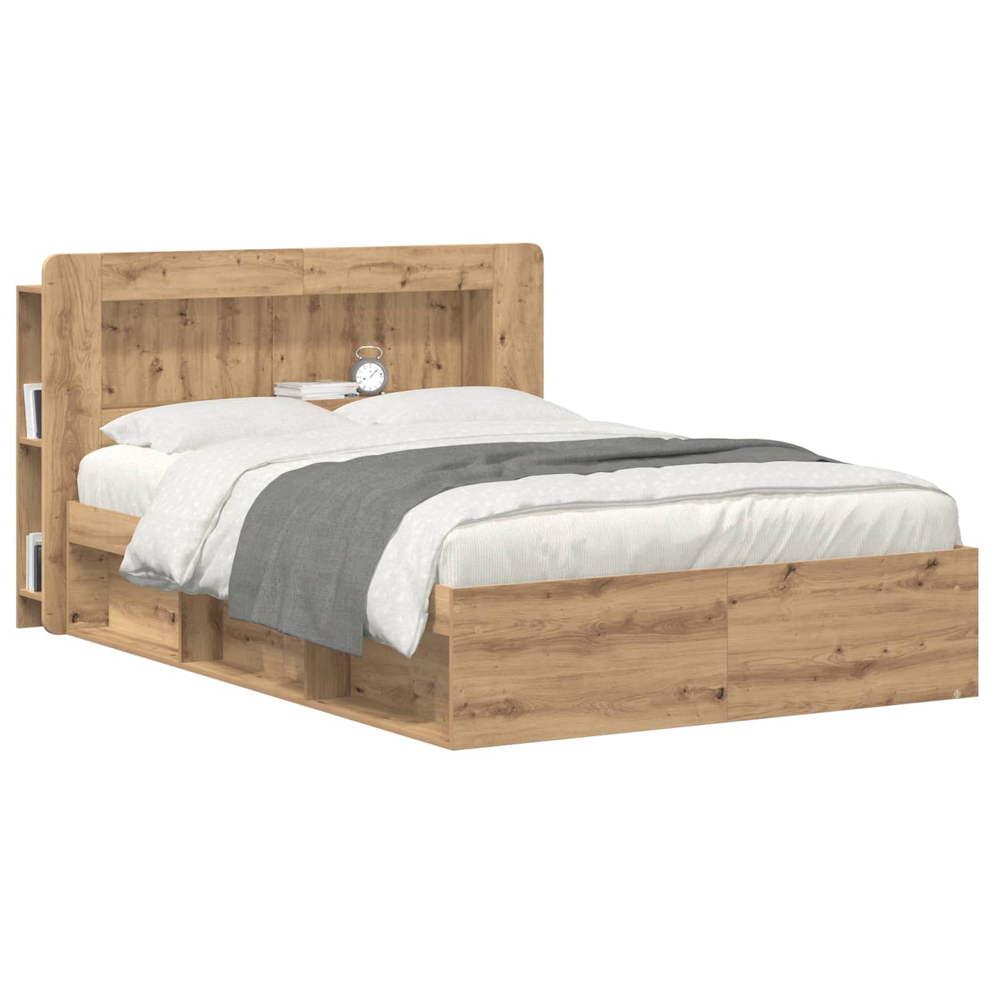 Hoofdbordkast met opslag Artisanaal eiken Geconstrueerd hout