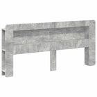 Headboard cabinet with storage Concrete grey Engineered wood