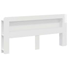Headboard Cabinet with Storage High Gloss White Engineered Wood