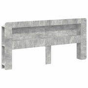 Hoofdbordkast 215x18.5x100 cm betongrijs geconstrueerd hout