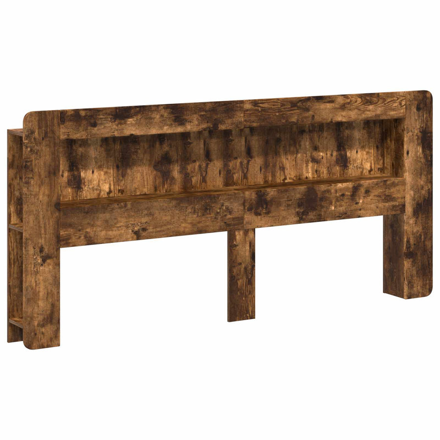 Hoofdbordkast met opslag Gerookt Eiken 215 x 18,5 x 100 cm