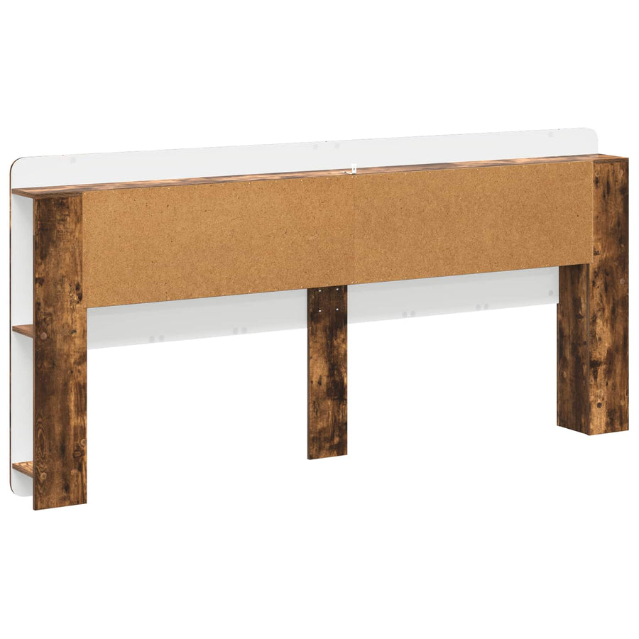 Hoofdbordkast met opslag Gerookt Eiken 215 x 18,5 x 100 cm