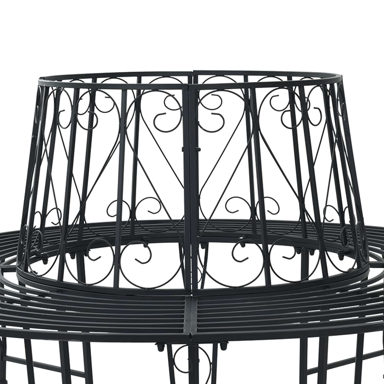 Boom bank Ø 160 x 89 cm Staal Zwart Rond