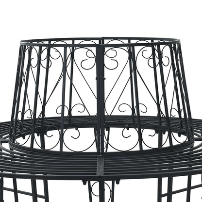 Boom bank Ø 160 x 89 cm Staal Zwart Rond