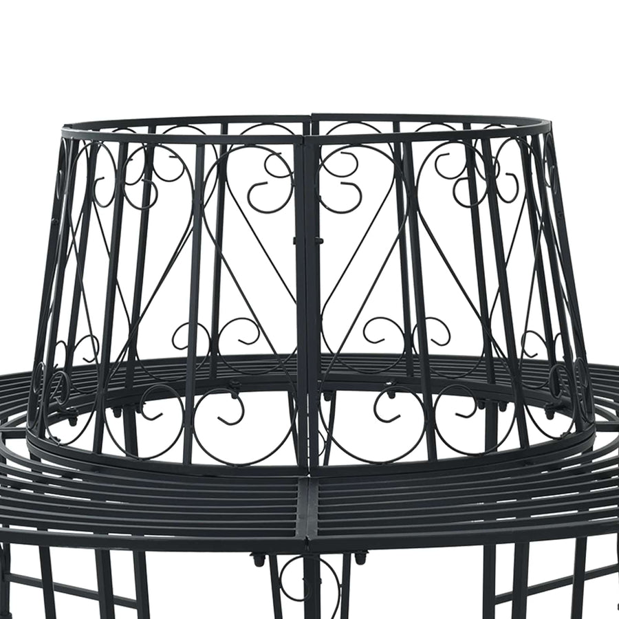 Boom bank Ø 160 x 89 cm Staal Zwart Rond
