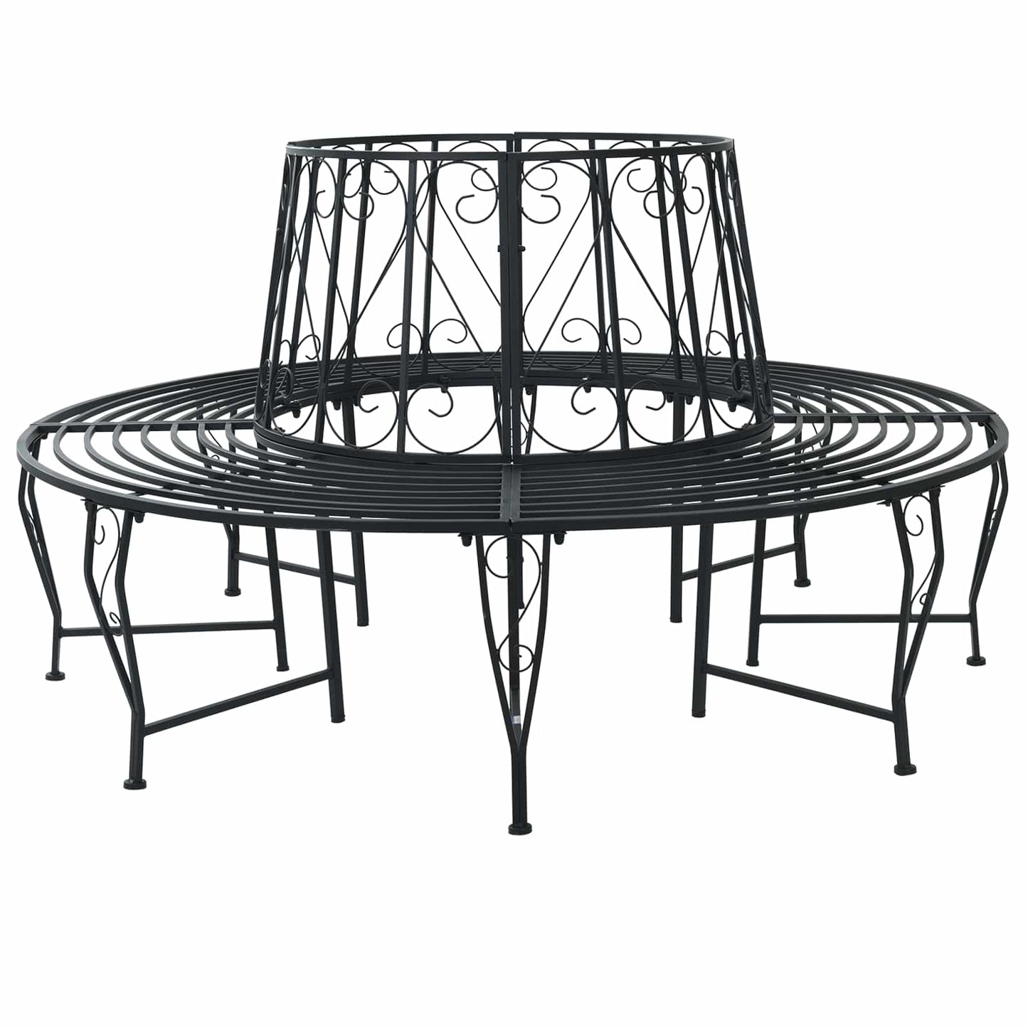 Boom bank Ø 160 x 89 cm Staal Zwart Rond
