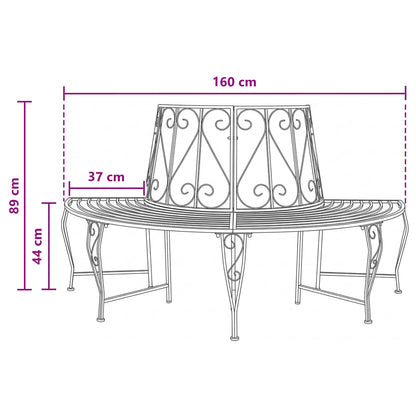 Boom bank 4-Aantal zitplaatsen 160 x 80 x 89 cm Staal Zwart