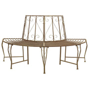 Boom bank staal 160x80x89 cm antiek bruin