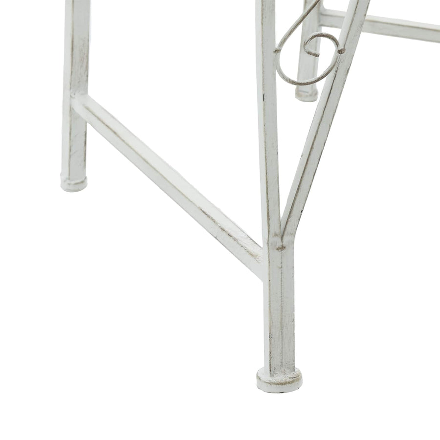 Boom bank 8-Aantal zitplaatsen Ø 160 x 89 cm Staal Antiek wit