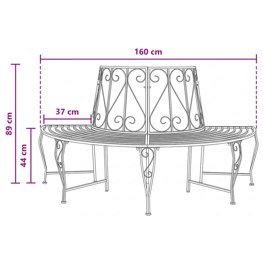 Boom bank 4-Aantal zitplaatsen 160 x 80 x 89 cm Staal