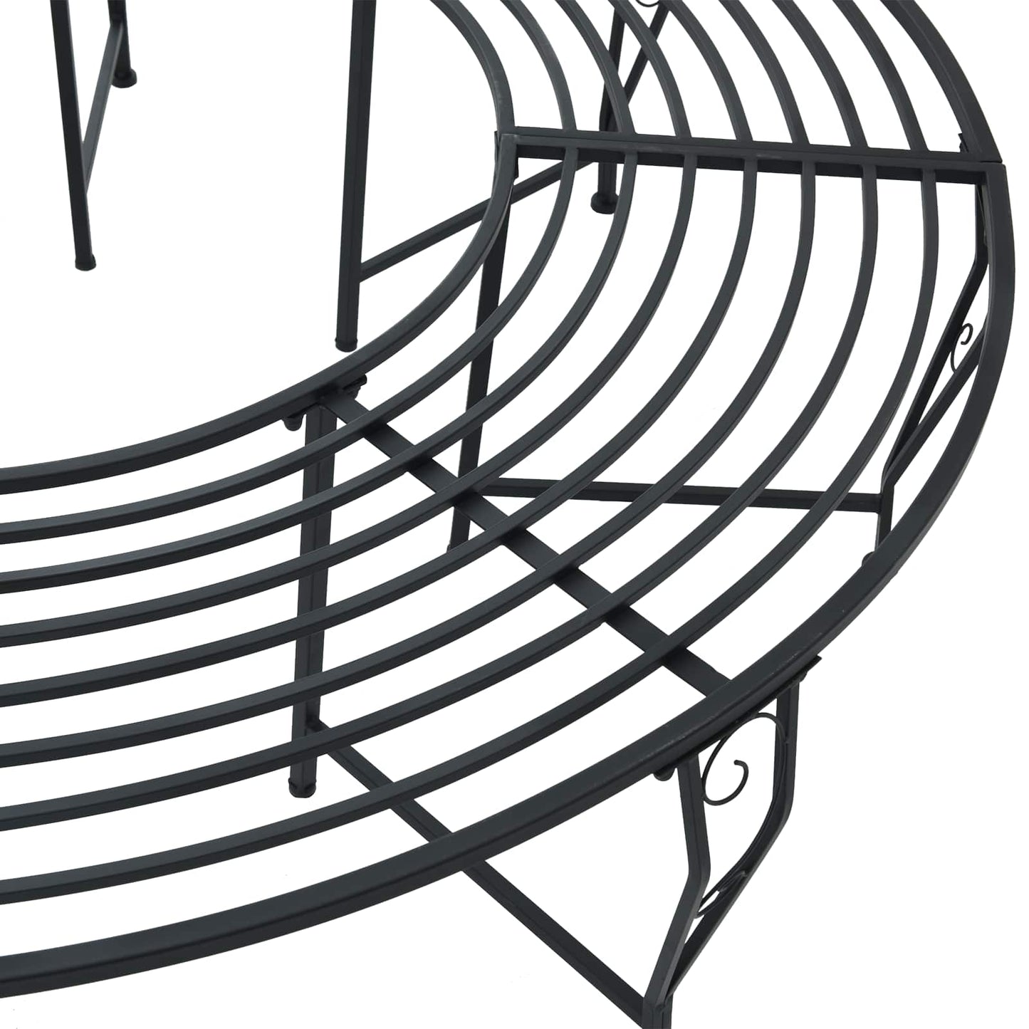 Boom bank 8-Aantal zitplaatsen Ø 160 x 44 cm Staal Zwart Rond