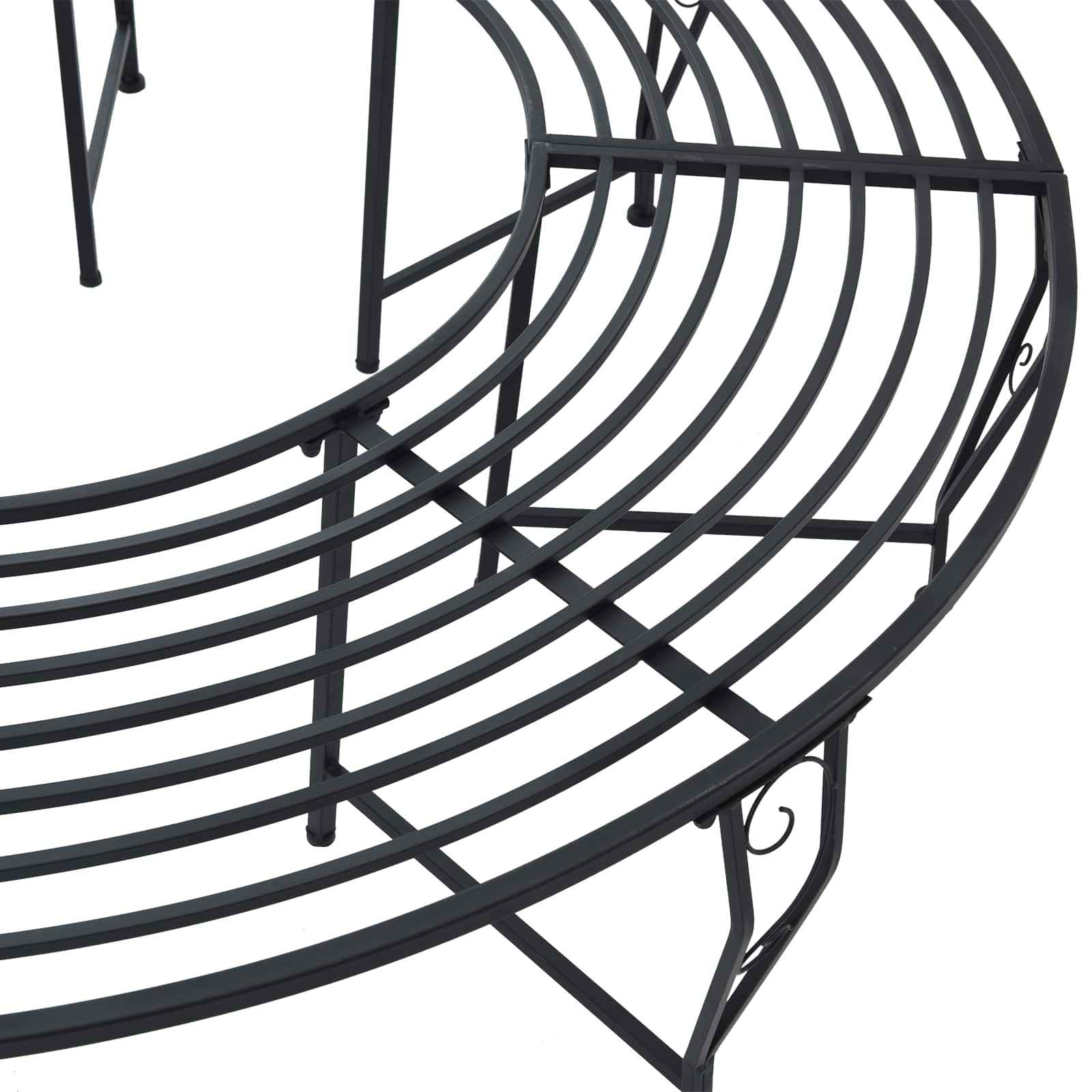 Boom bank 8-Aantal zitplaatsen Ø 160 x 44 cm Staal Zwart Rond