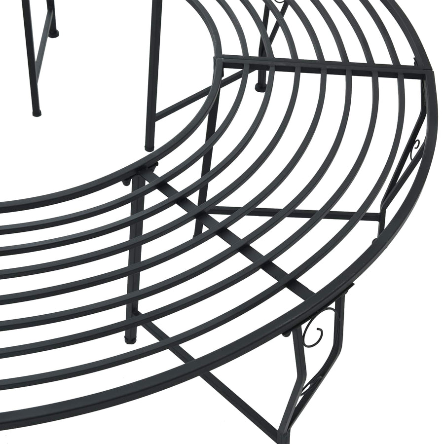 Boom bank 8-Aantal zitplaatsen Ø 160 x 44 cm Staal Zwart Rond