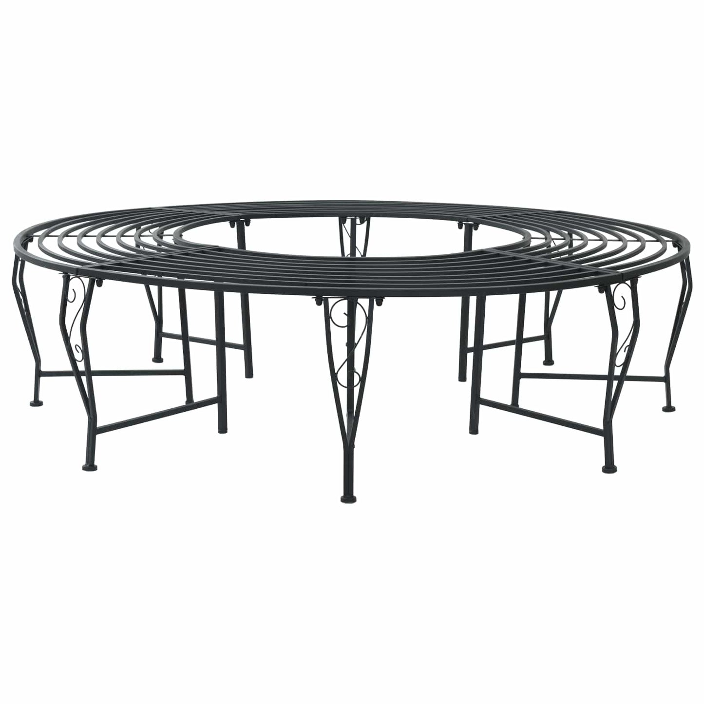 Boom bank 8-Aantal zitplaatsen Ø 160 x 44 cm Staal Zwart Rond