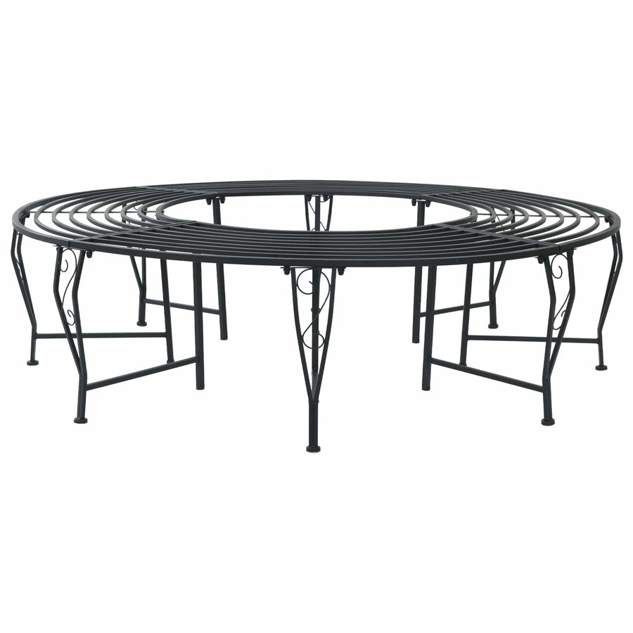 Boom bank 8-Aantal zitplaatsen Ø 160 x 44 cm Staal Zwart Rond