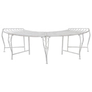 Boom bank 160x80x44 cm staal antiek wit