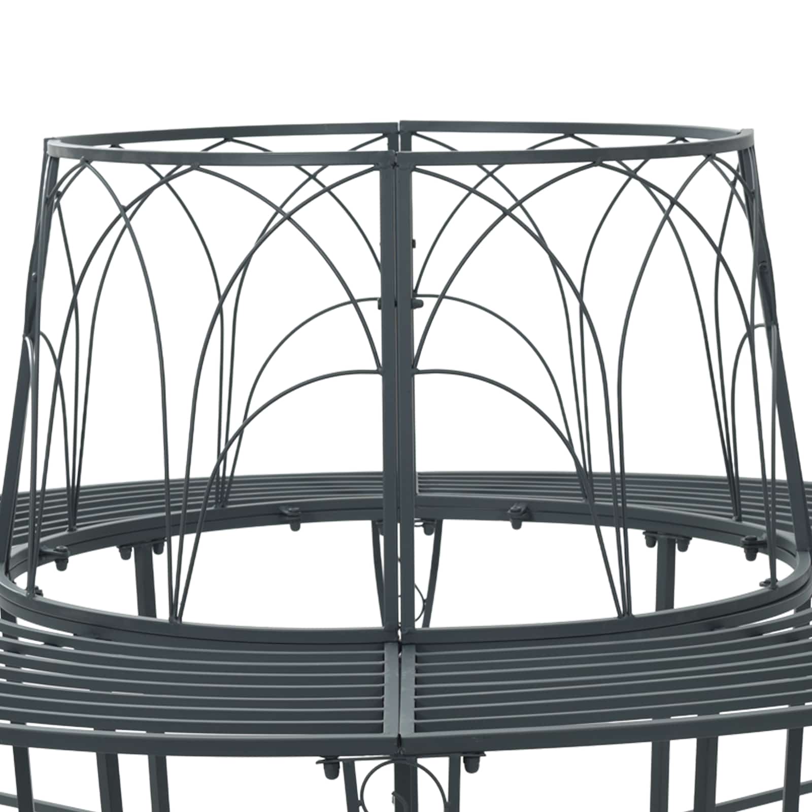 Boom bank 8-Aantal zitplaatsen Ø 160 x 89 cm Staal Zilvergrijs