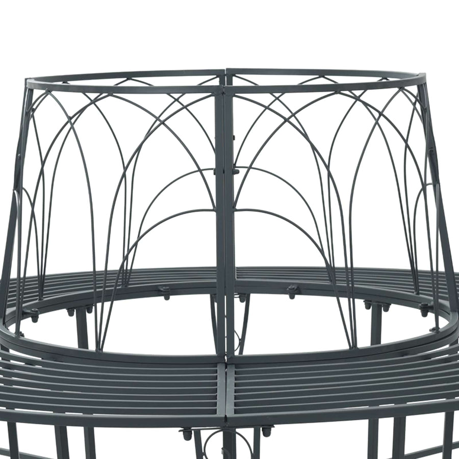 Boom bank 8-Aantal zitplaatsen Ø 160 x 89 cm Staal Zilvergrijs