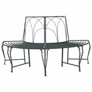 Boom bank 160x80x89 cm staal zilvergrijs