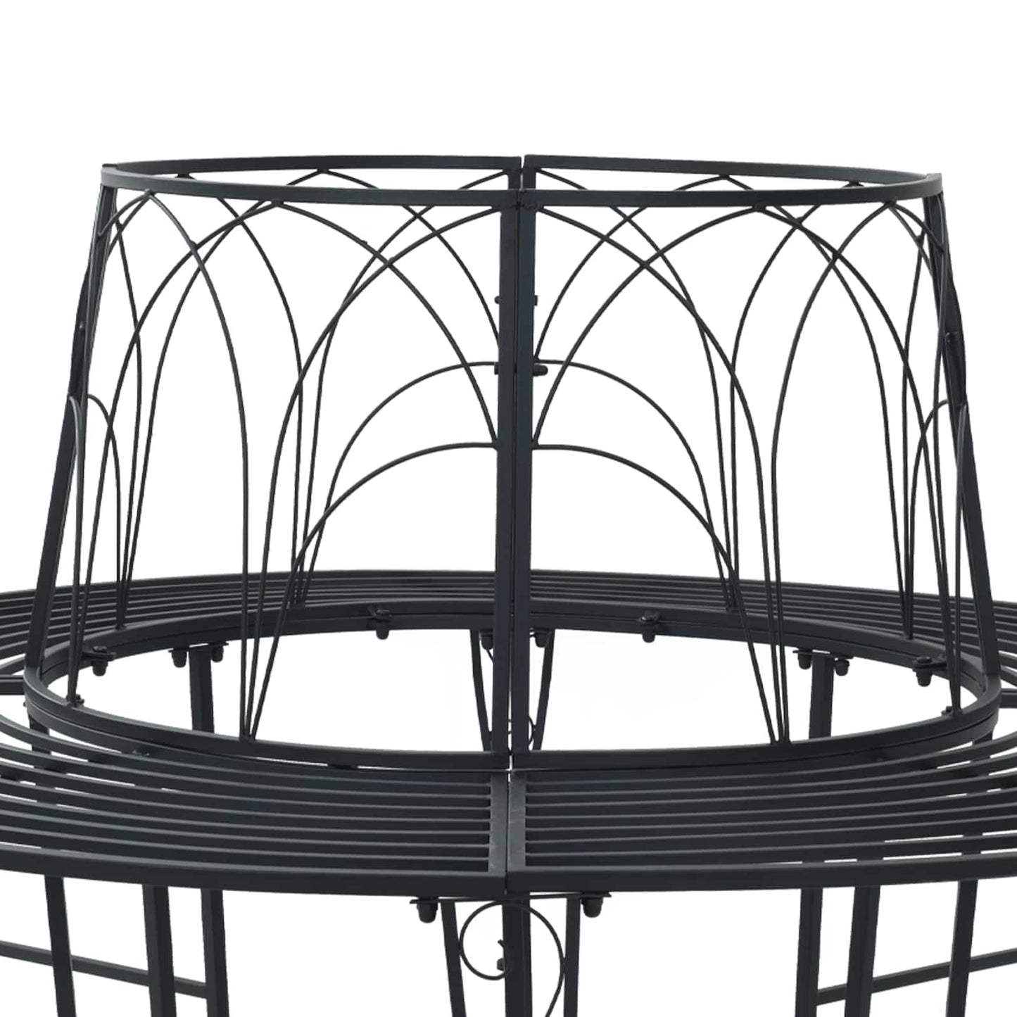 Boom bank 8-Aantal zitplaatsen Ø 160 x 89 cm Staal Zwart Rond