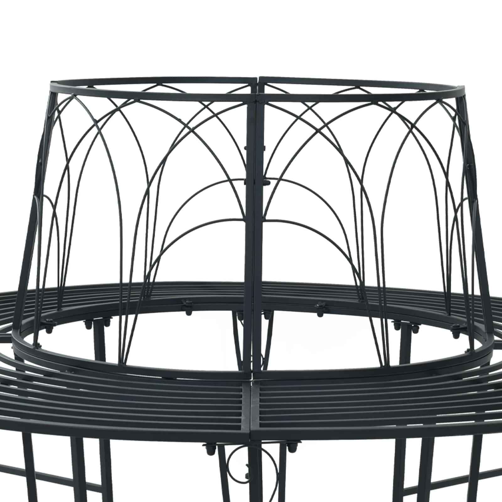 Boom bank 8-Aantal zitplaatsen Ø 160 x 89 cm Staal Zwart Rond