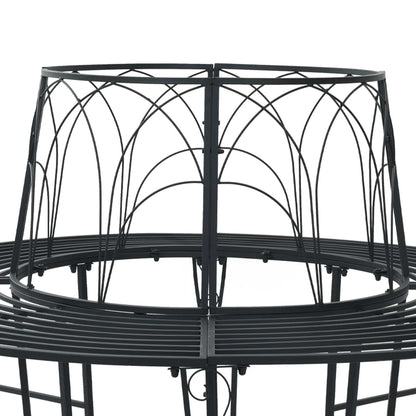 Boom bank 8-Aantal zitplaatsen Ø 160 x 89 cm Staal Zwart Rond
