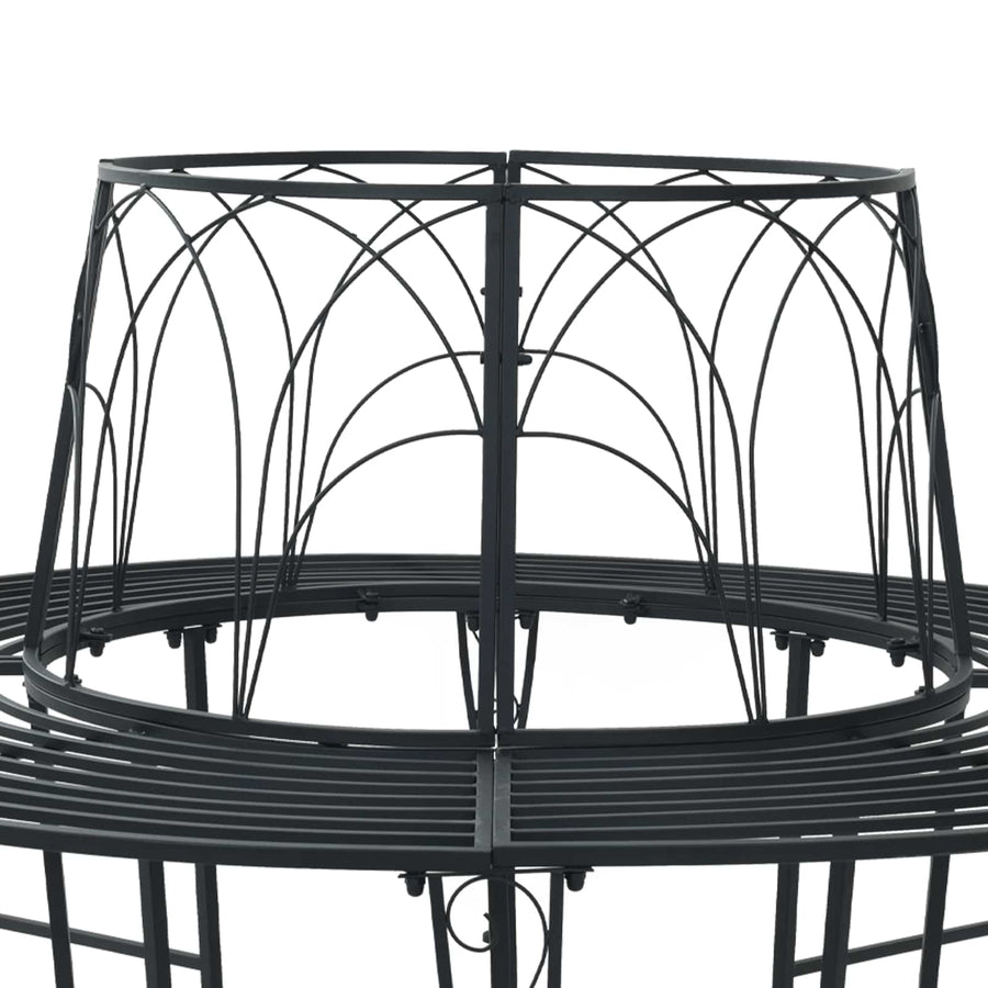 Boom bank 8-Aantal zitplaatsen Ø 160 x 89 cm Staal Zwart Rond
