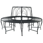 Boom bank rond staal zwart Ø 160x89 cm