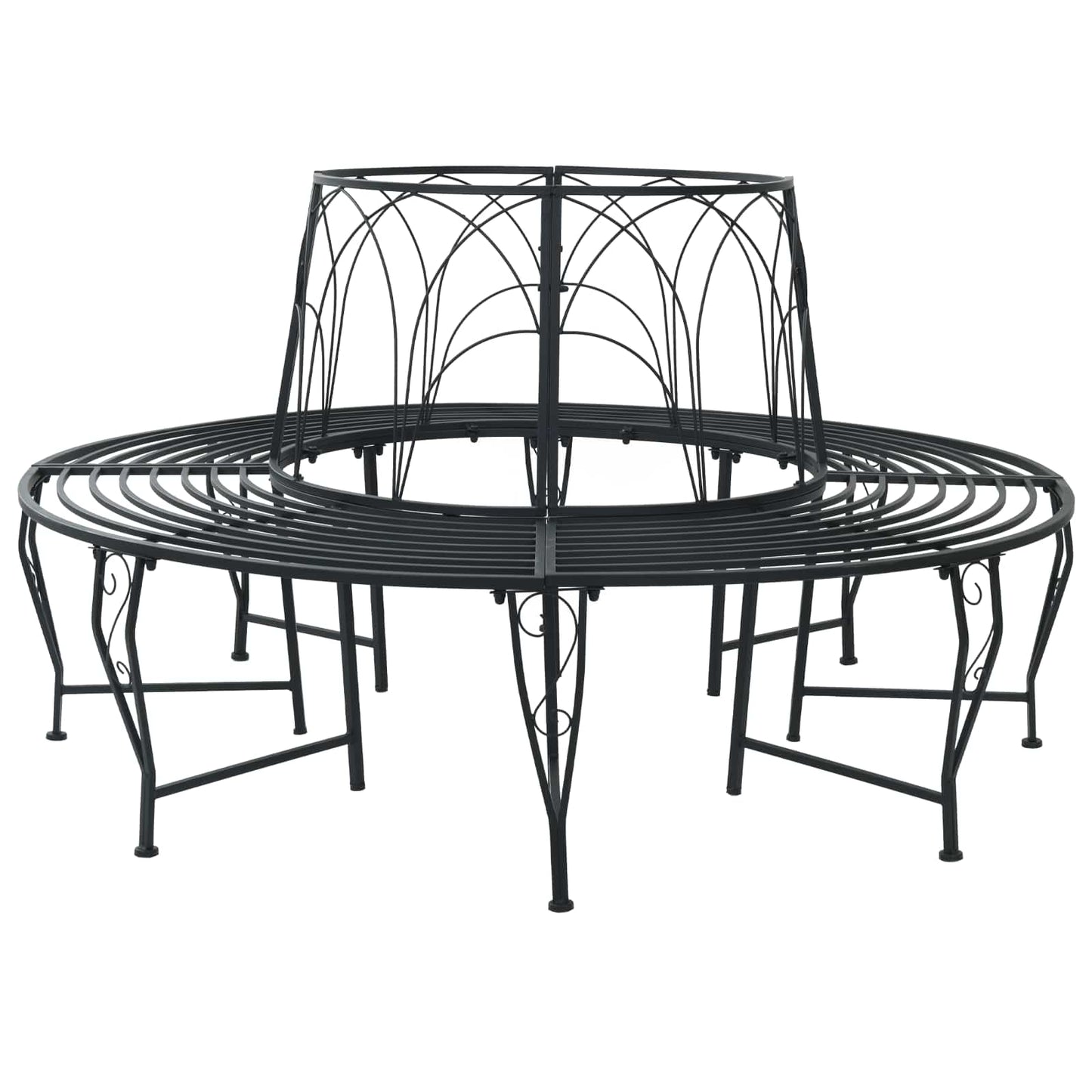 Boom bank 8-Aantal zitplaatsen Ø 160 x 89 cm Staal Zwart Rond
