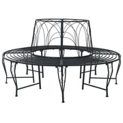 Boom bank rond staal zwart Ø 160x89 cm