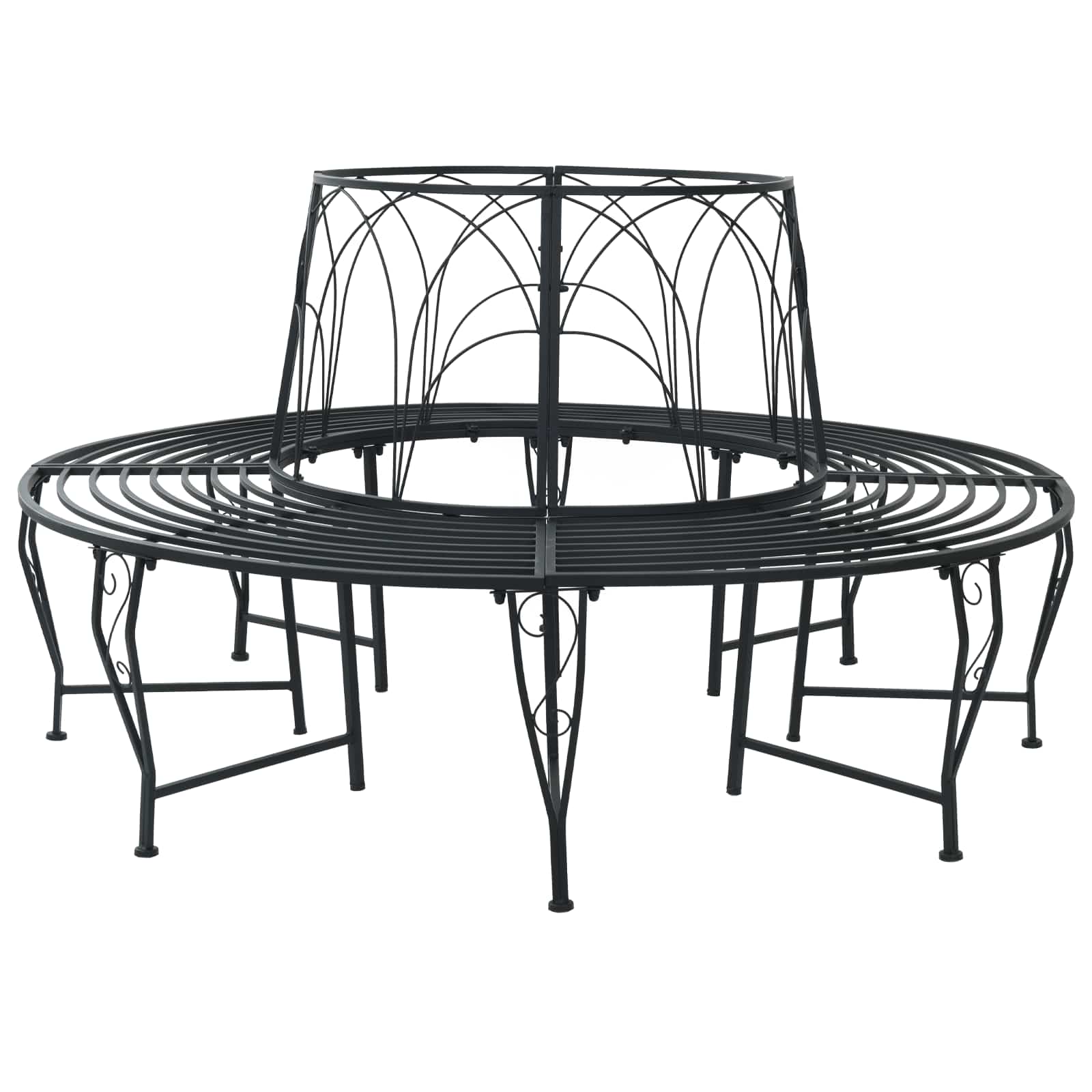 Boom bank 8-Aantal zitplaatsen Ø 160 x 89 cm Staal Zwart Rond