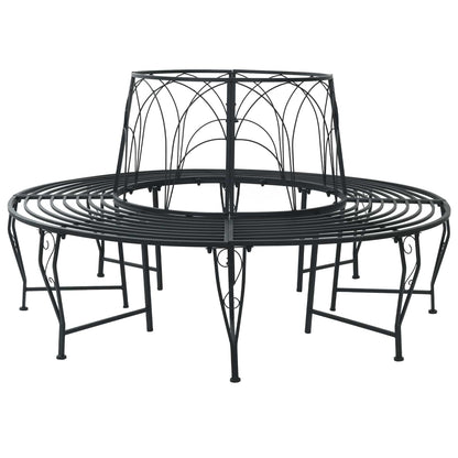 Boom bank 8-Aantal zitplaatsen Ø 160 x 89 cm Staal Zwart Rond