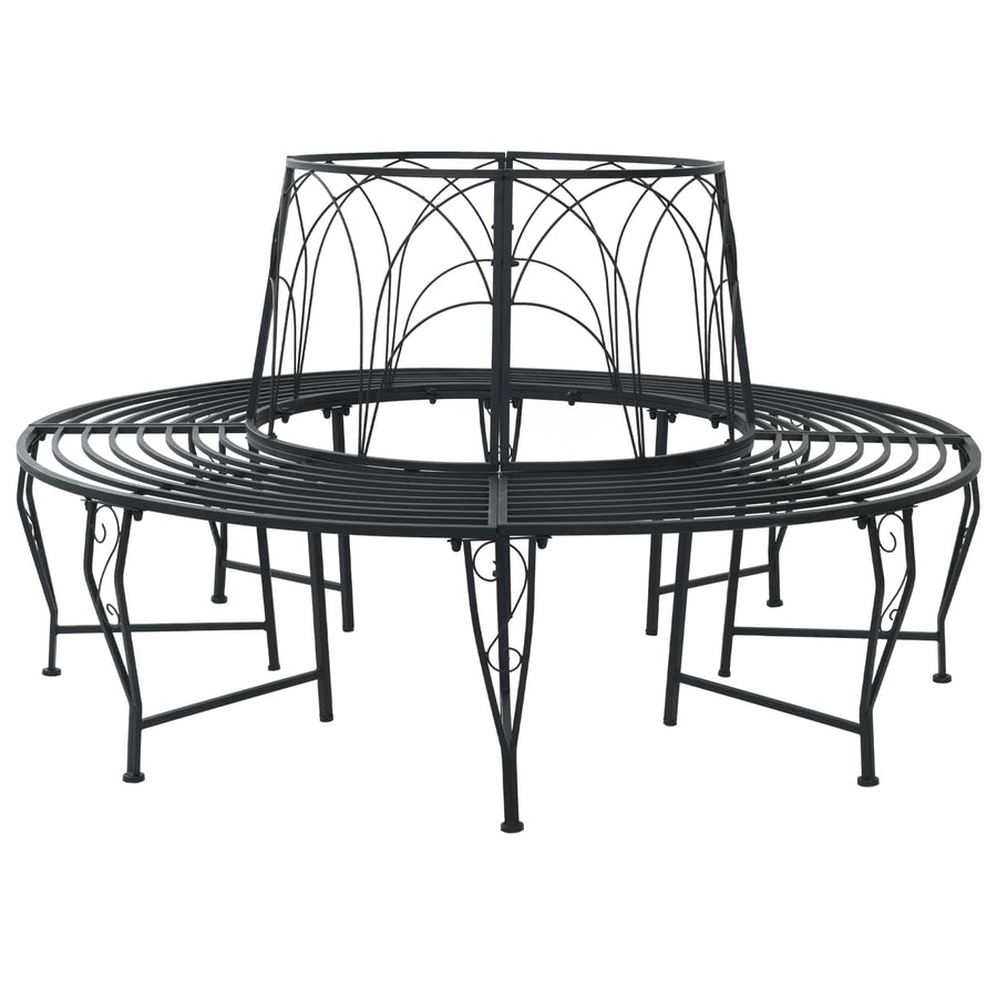 Boom bank 8-Aantal zitplaatsen Ø 160 x 89 cm Staal Zwart Rond