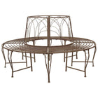 Boom bank staal 160x89 cm rond antiek bruin