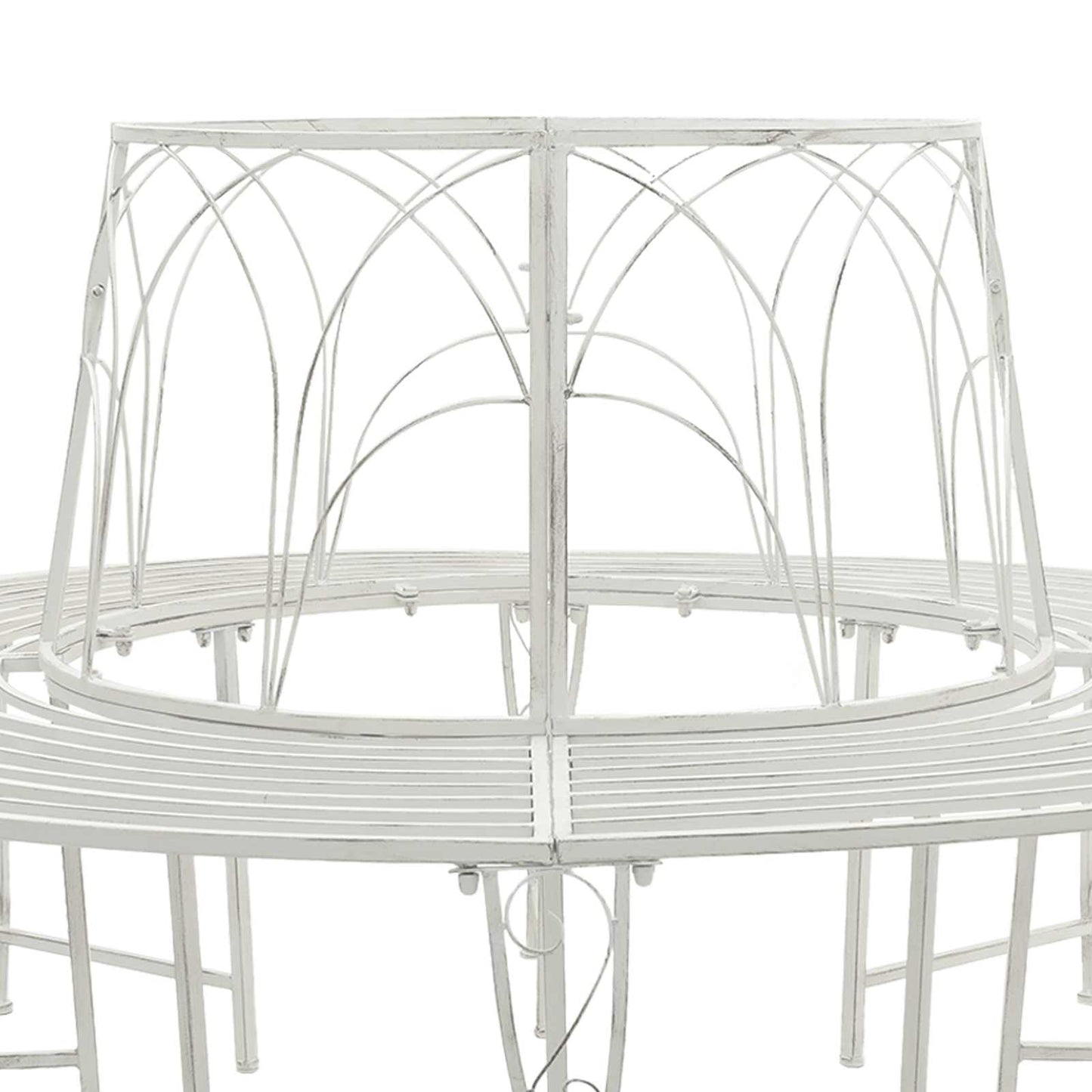 Boom bank 8-Aantal zitplaatsen Ø 160 x 89 cm Staal Antiek wit
