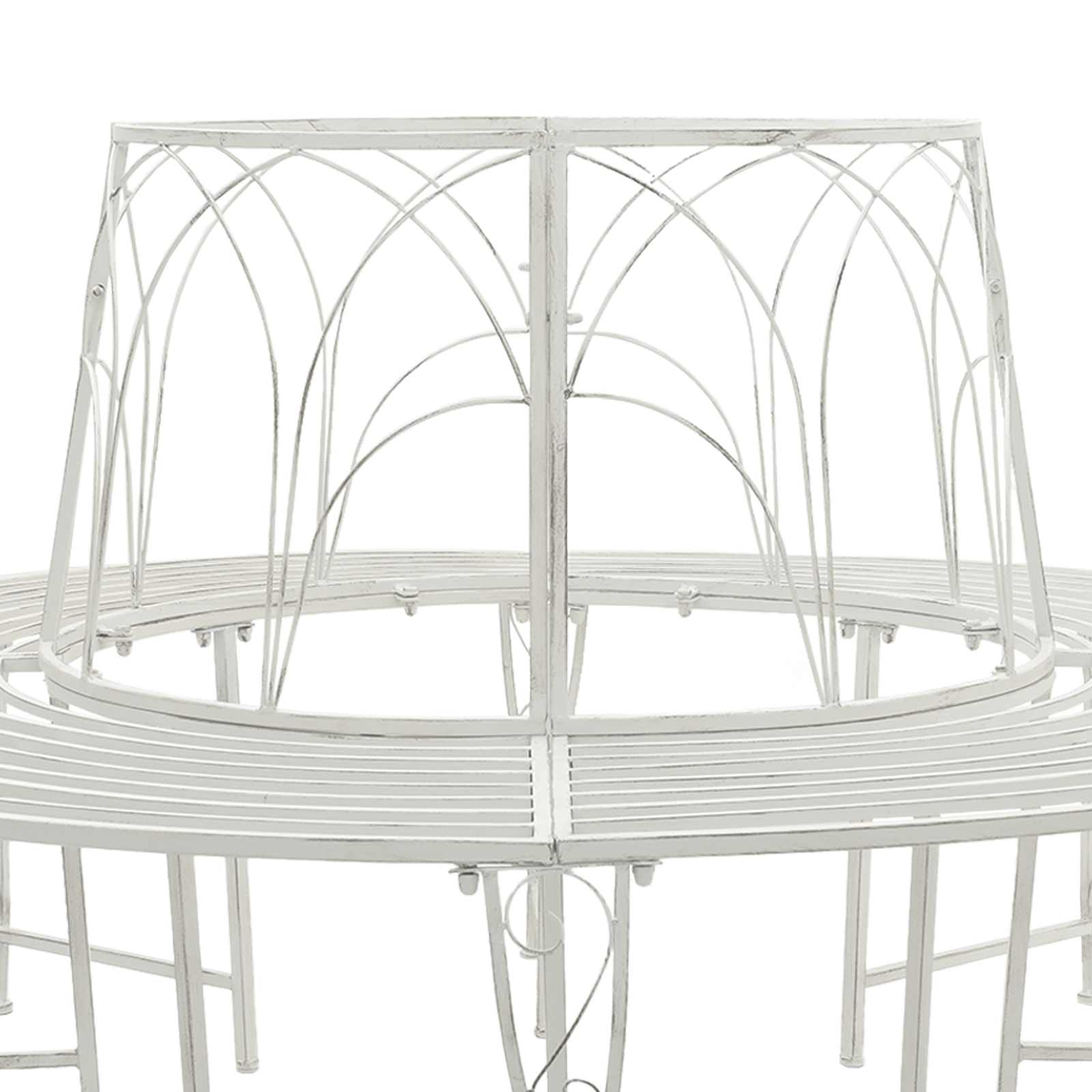 Boom bank 8-Aantal zitplaatsen Ø 160 x 89 cm Staal Antiek wit