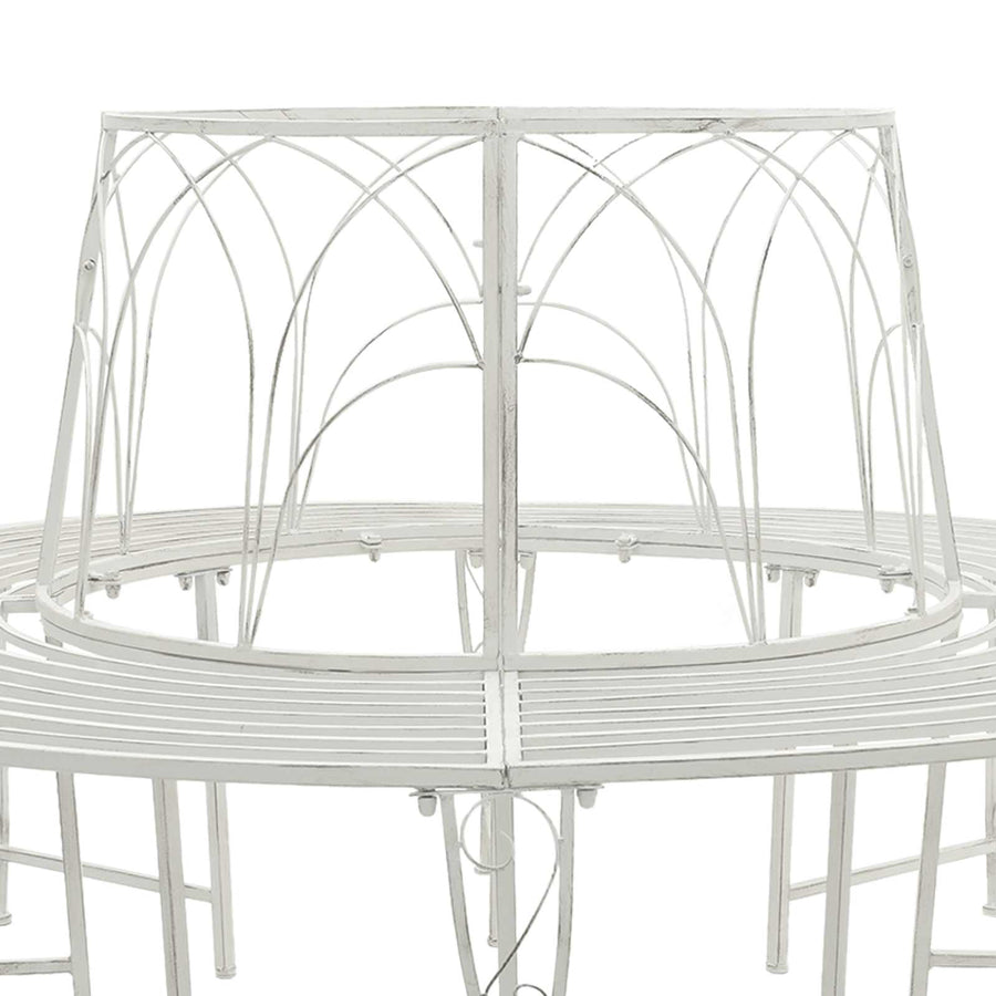 Boom bank 8-Aantal zitplaatsen Ø 160 x 89 cm Staal Antiek wit