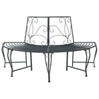 Boom bank staal 160x80x89 cm zilvergrijs