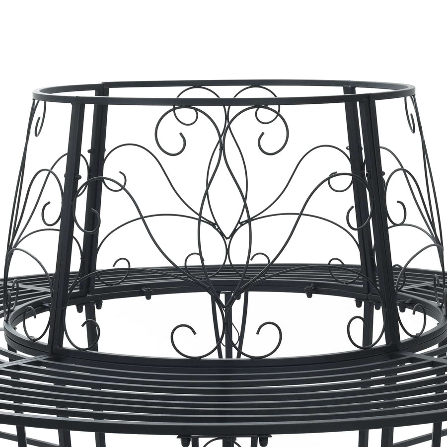 Boom bank 8-Aantal zitplaatsen Ø 160 x 89 cm Staal Zwart Rond